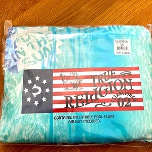 True Religion Pool Float American Flag Red White Blue Buddha New 27x72 in